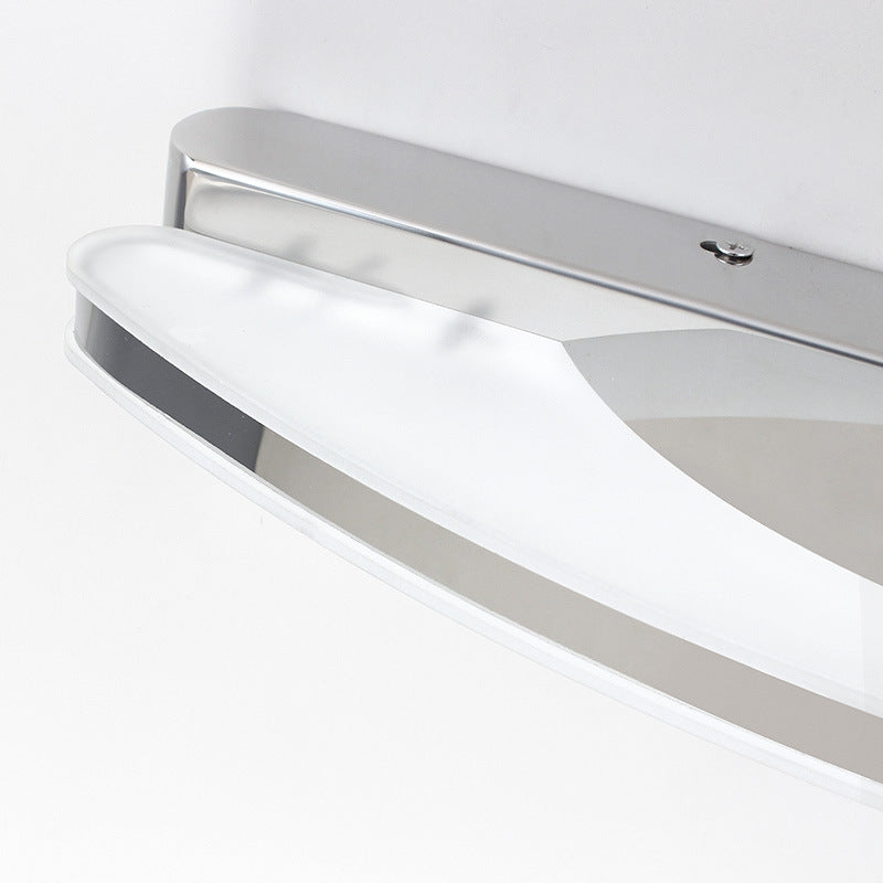 BowLift | Curved LED Vanity Mirror Light Simplicity Stainless Steel Chrome Wall Lamp for Bathroom