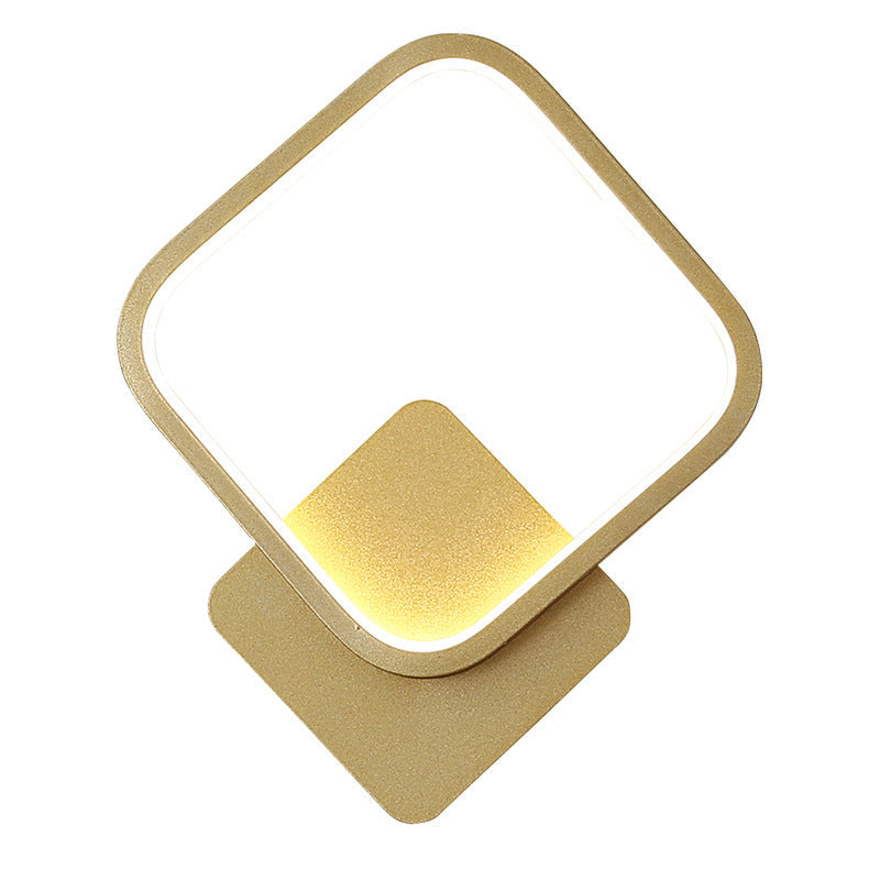 BowLift | White geometrically shaped wall lamp Simplicity LED metal wall lamp wall light for staircase