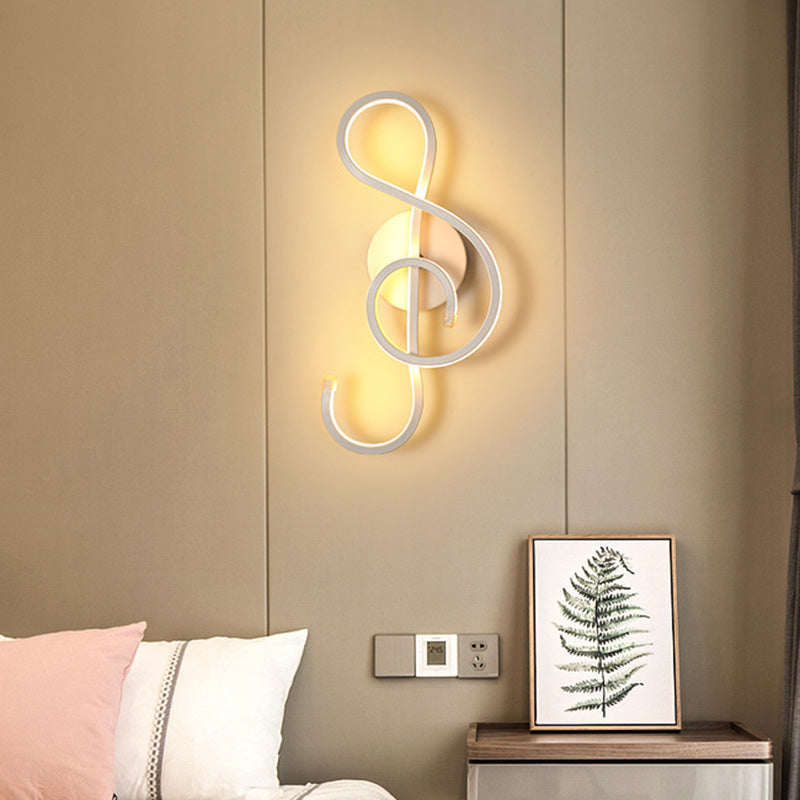 BowLift | White geometrically shaped wall lamp Simplicity LED metal wall lamp wall light for staircase