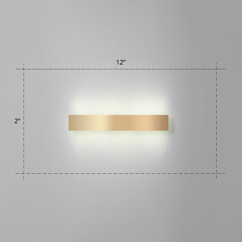 BowLift | Aluminium Beam-Shaped Flush Wall Sconce Minimalist Gold-Plated LED Wall Lamp for Living Room