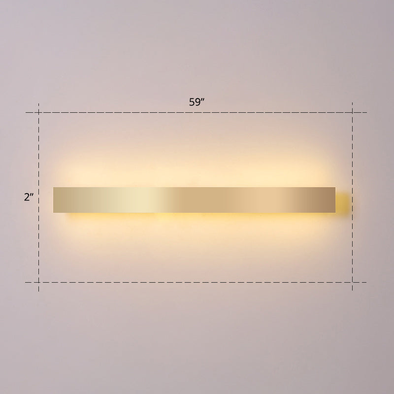 BowLift | Aluminium Beam-Shaped Flush Wall Sconce Minimalist Gold-Plated LED Wall Lamp for Living Room