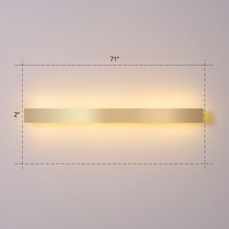 BowLift | Aluminium Beam-Shaped Flush Wall Sconce Minimalist Gold-Plated LED Wall Lamp for Living Room