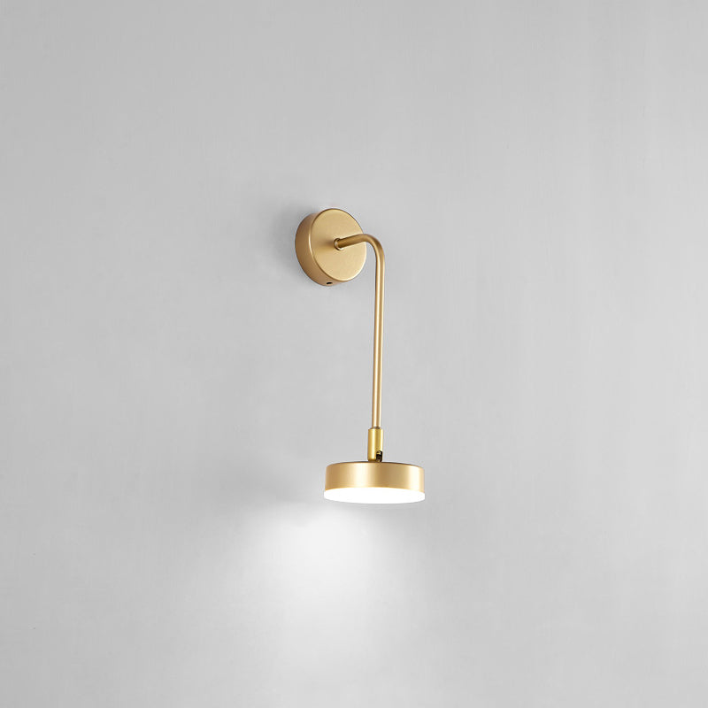 BowLift | Round Metal LED Wall Light Simple Style Gold Wall Mounted Lamp for Bedroom