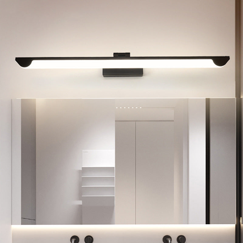 BowLift | Swiveling linear bathroom wall-mounted lamp acrylic modernist LED mirror light fixture