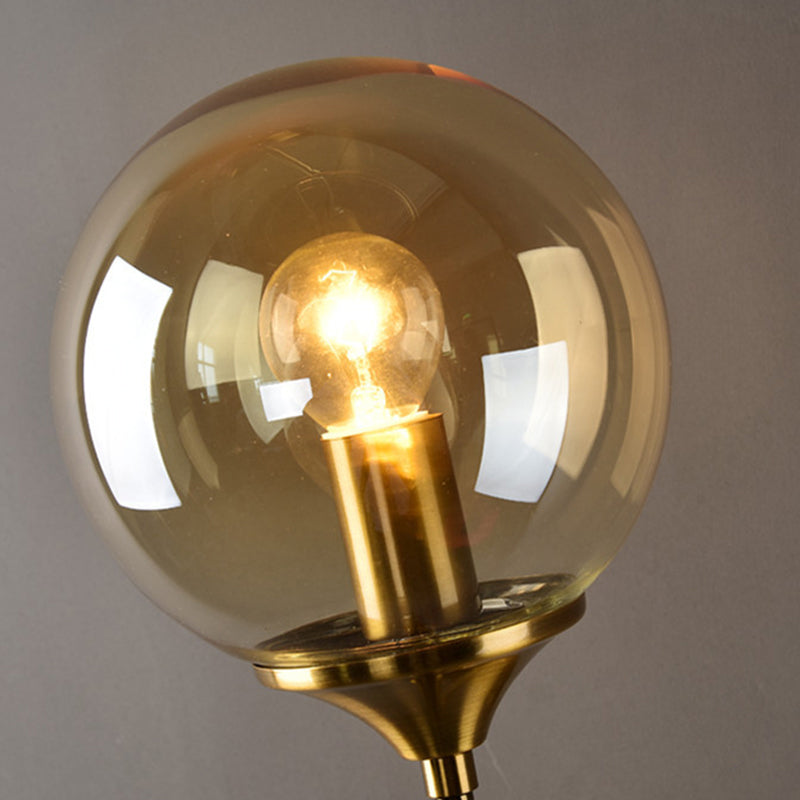 BowLift | Brass Pencil Arm Wall Lamp Postmodern 1 Head Metal Wall Light with Ball Glass Shade