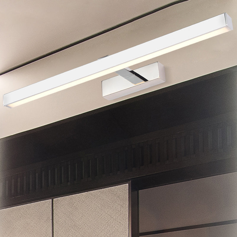 BowLift | White bar shaped wall lamp minimalist acrylic LED wall mounted makeup light for the bathroom
