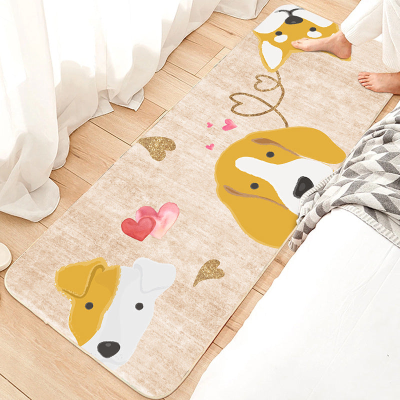 BowLift | Cute Bedroom Rug Multicolored Cartoon Print Indoor Rug Polyester Anti-Slip Back Pet-Friendly Carpet