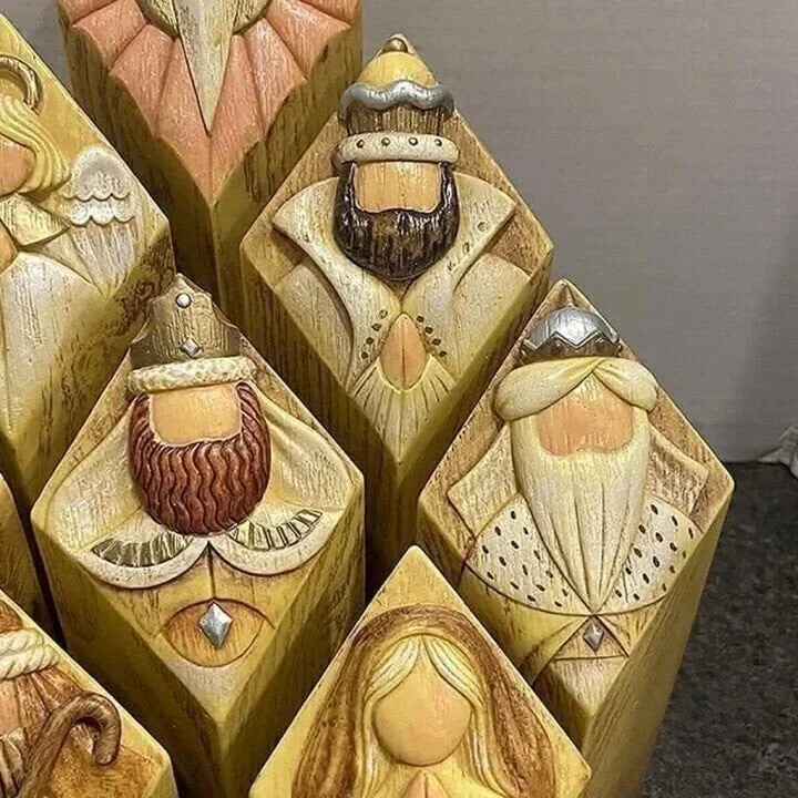 BowLift | 9pcs Heaven Nativity Tree Pillar Statues