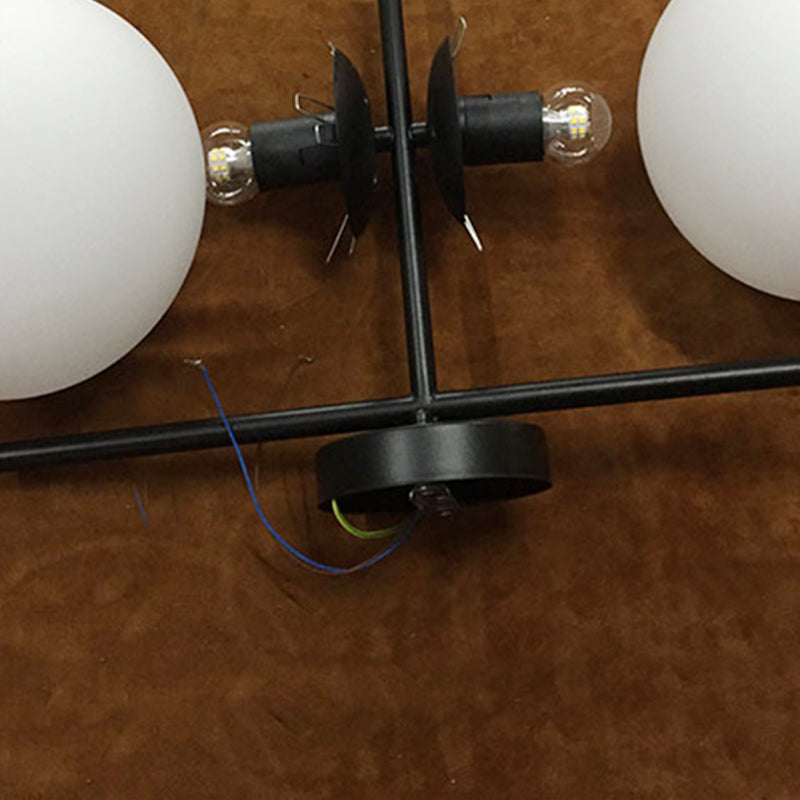 BowLift | Black spherical wall lighting modern opal glass 1 light living room wall lamp light