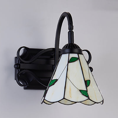 BowLift | Tiffany Wall Mount Fixture Woven Glass 1 Light Colorful Wall Lamp in Beige/Blue/Blue-White/White for Dining Room