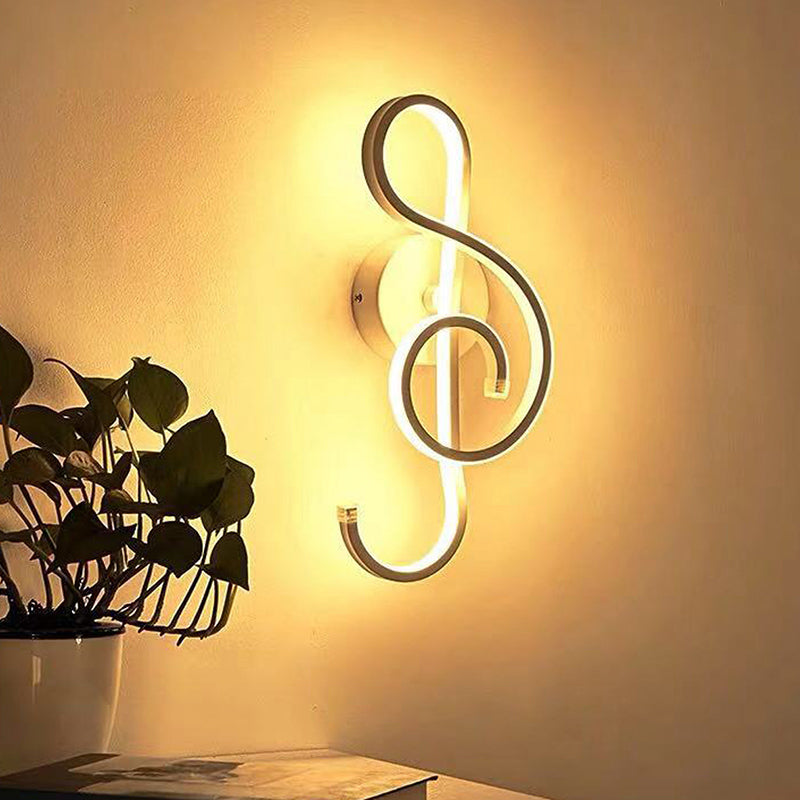 BowLift | LED Wall Sculpture Musical Note Shape Home Decoration Wall Mount Lighting for Bedroom Living Room