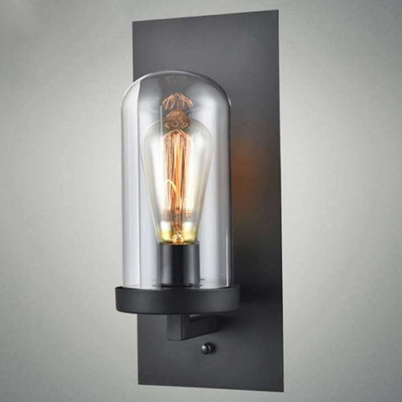 BowLift | Industrial metal wall lamp 1-head bar lamp with glass shade for bedroom living room