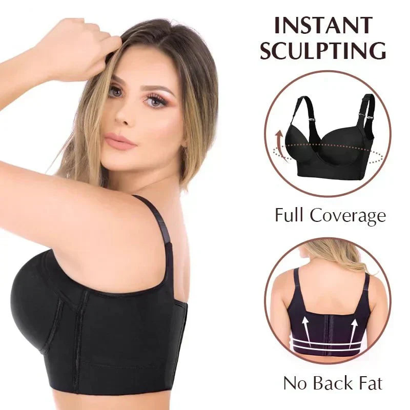 BowLift | Bra shapewear with deep cups – supportive and flattering design – all-day comfort – wall clock