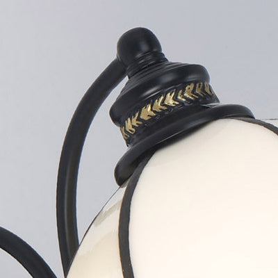 BowLift | Tiffany Scalloped Wall Mount Light with Rectangular Backplate Speckled Glass 3 Lights Wall Lighting in White/Transparent/Blue