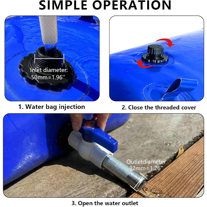 BowLift | 1000L/264 Gallon Water Storage Bladder Large Capacity PVC Water Storage Container Emergency Water Tank