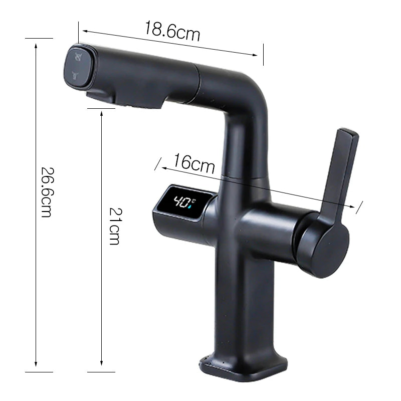 BowLift | Elegant House Brass Aqua View Bathroom Digital Faucet