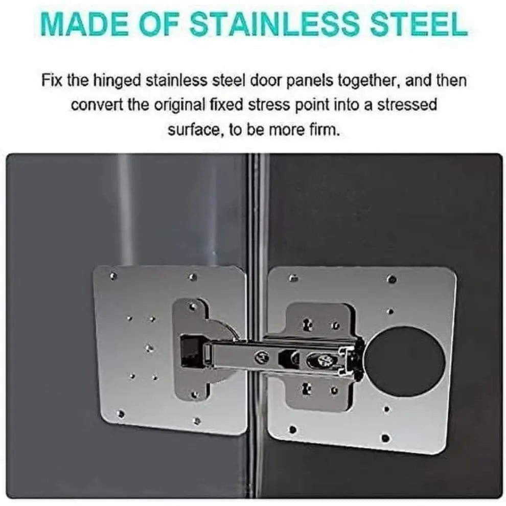 BowLift | 2+2 | Stainless Steel Repair Plate For Hinges & Cabinet Doors