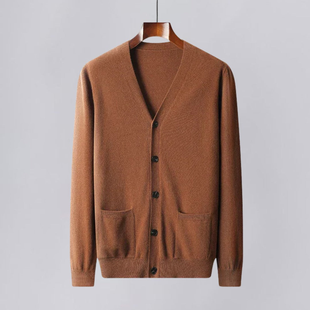 Soft Cashmere Cardigan with Button Front and Pockets