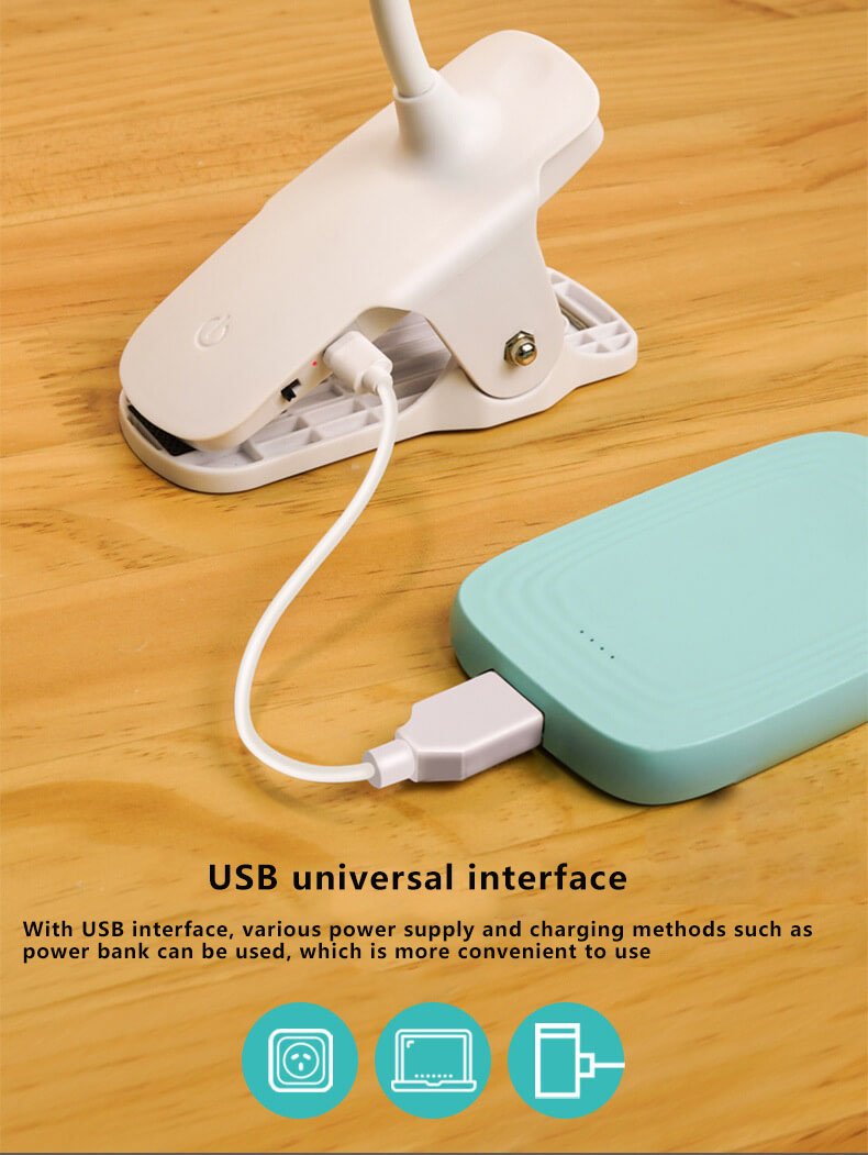 BowLift | Simple LED Clip Desk Lamp Rechargeable Eye Protection Night Light