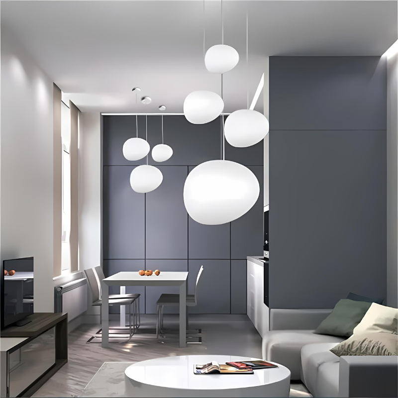 BowLift | Elegant Glass Pebble Pendant Light