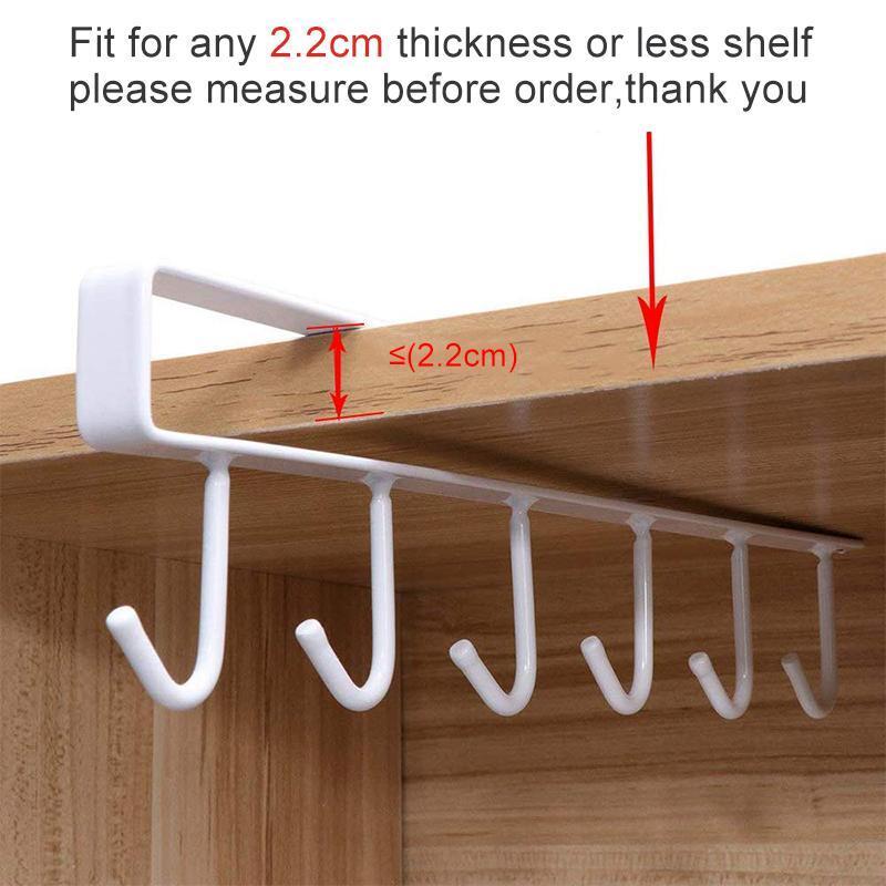 BowLift | 6 Hooks Under-Cabinet Hanger Rack