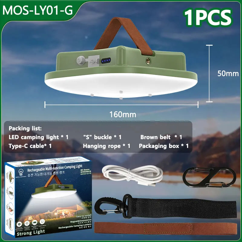 BowLift | 80W LED Solar-Rechargeable Camping Lamp with Magnet and Zoom Function