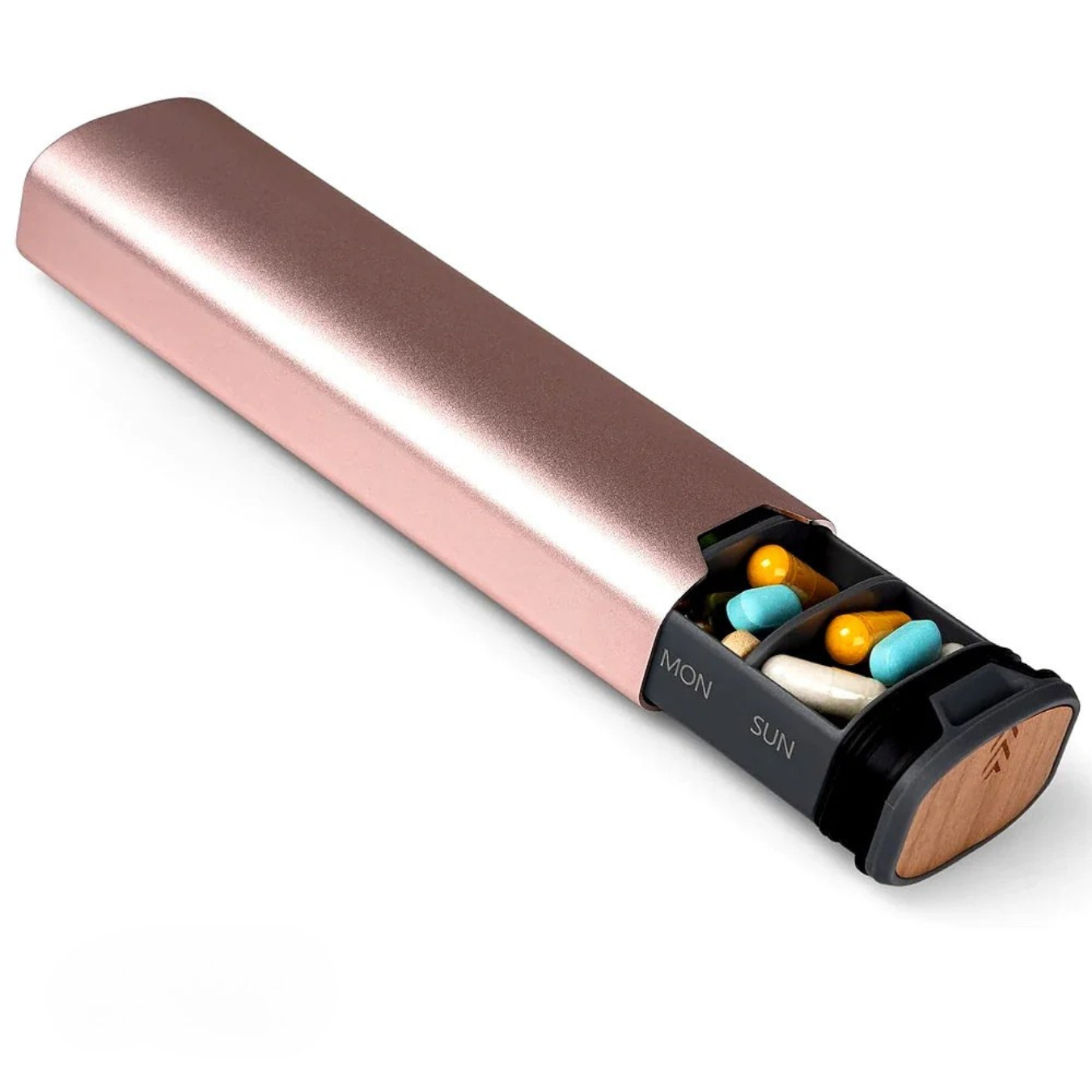 BowLift | 7-Day Medication Organizer – Compact Leakproof Pillbox for Home and Travel