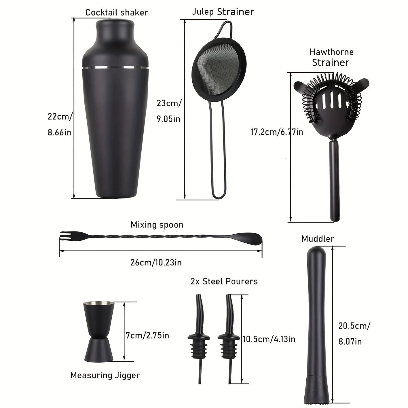 BowLift | Professional Cocktail Set – Stainless Steel Bartender Set for Perfect Drinks