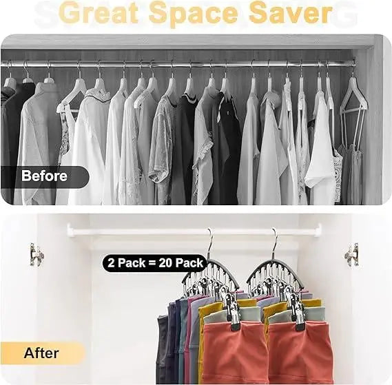 BowLift | 2-piece Set Leggings Organizer Hangers – with 20 Clips for space-saving storage!