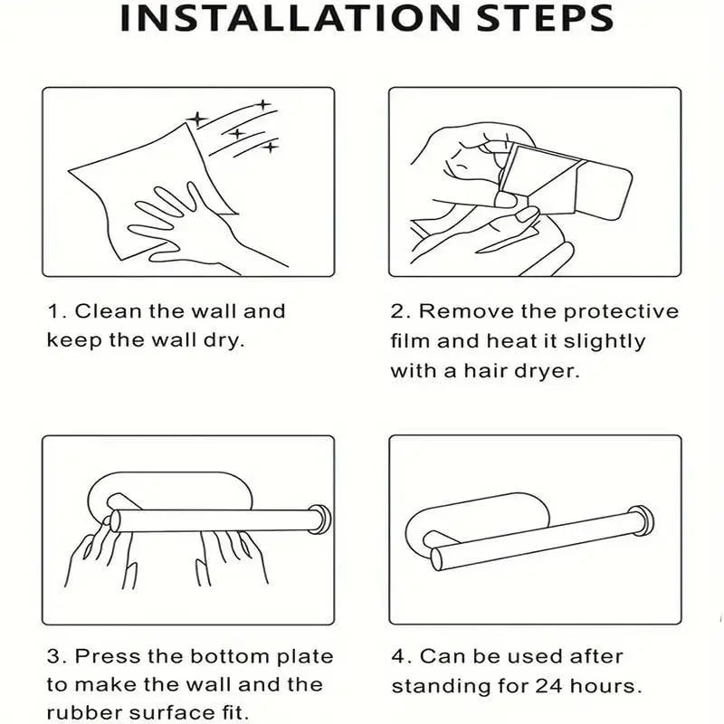 BowLift | 2-piece set wall-mounted paper roll holder – no drilling, space-saving & modern!