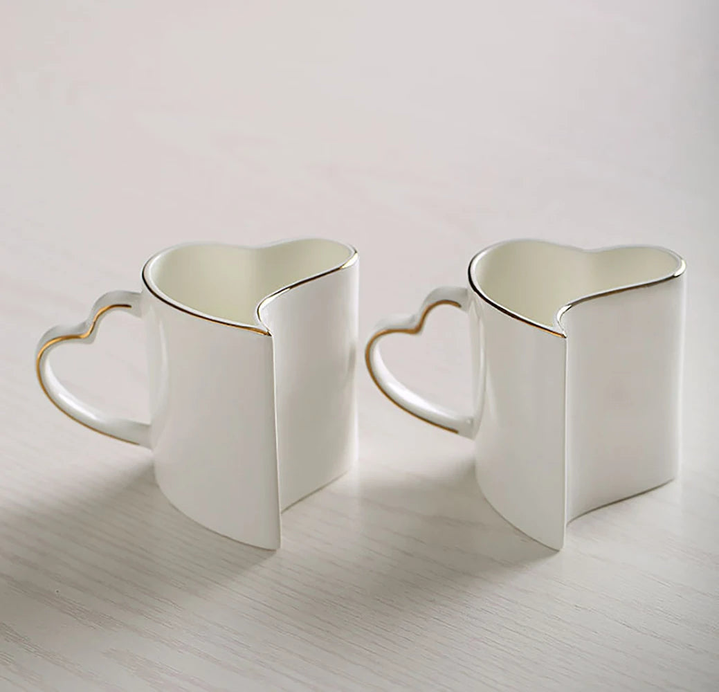 BowLift | 2pcs Valentines day Heart Shape Couple Mug