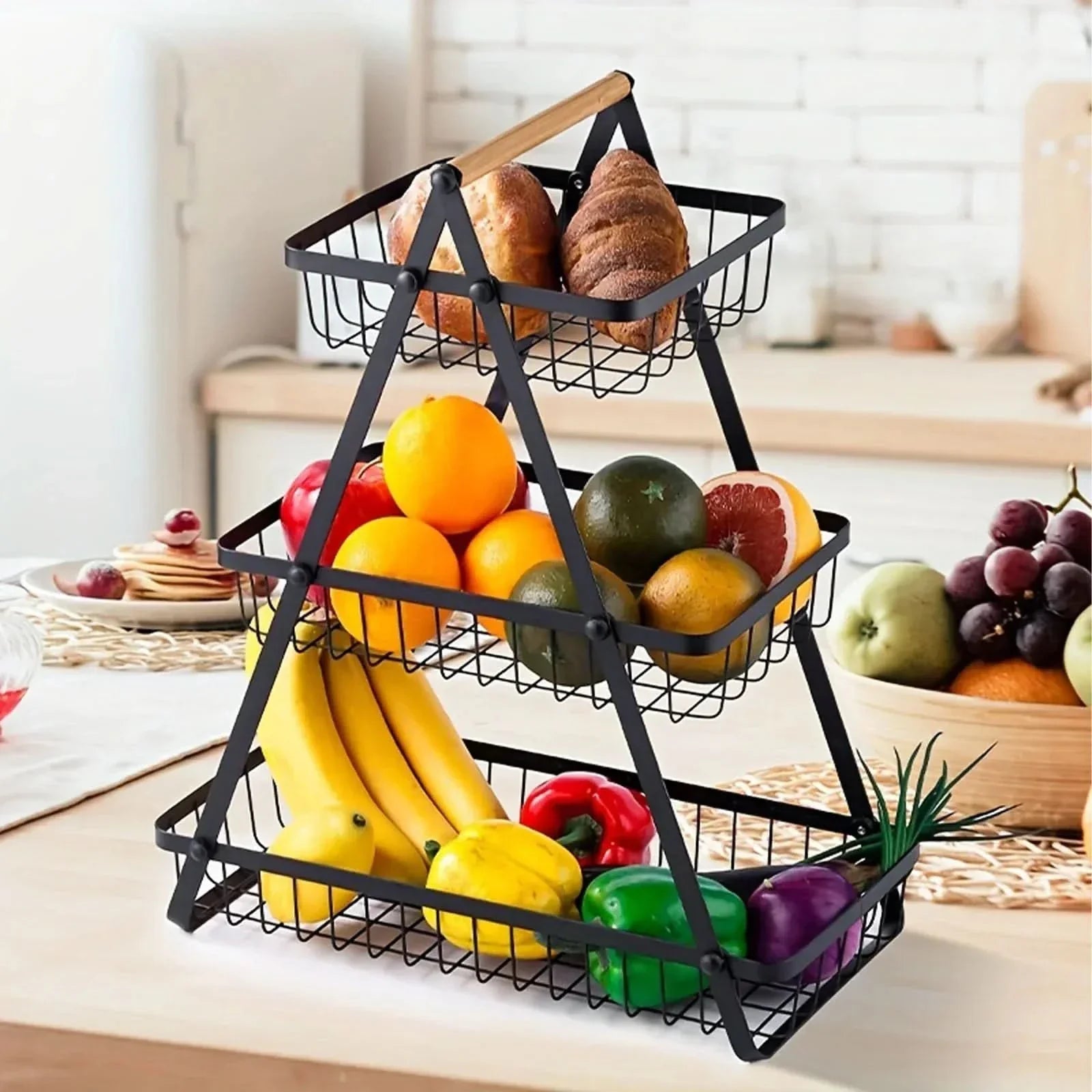 BowLift | 3-Tier Metal Fruit Basket for Kitchen Counter