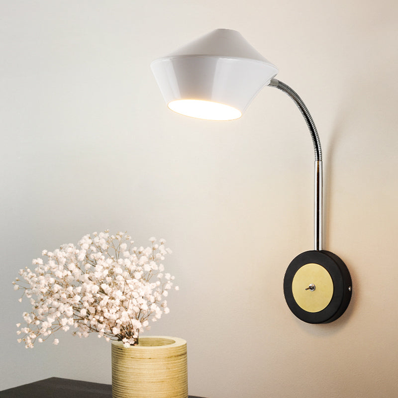 BowLift | Urn Wall Light Contemporary Metal 1-Bulb Wall-Mounted Lighting in Black and White