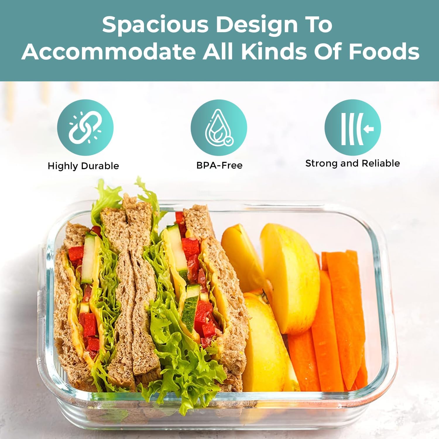 BowLift | 8-piece set of glass food storage containers with lids