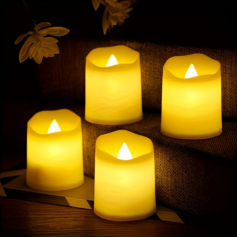 BowLift | 24/50/100 Pack flameless LED candles – battery-operated flickering tealights, smokeless and romantic for weddings and engagements