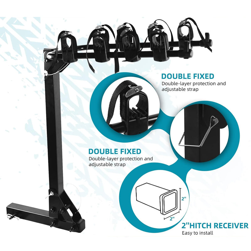 BowLift | Hitch Mount Bike Rack 165lbs Capacity 4-Bike Carrier Rack Steel Bicycle Carrier Rack for 2" Hitch Receiver