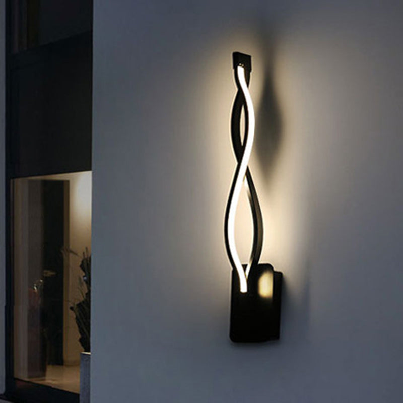 BowLift | Contemporary LED Wall Lighting Black/White Curved Wall Lamp with Acrylic Shade, Warm/White Light