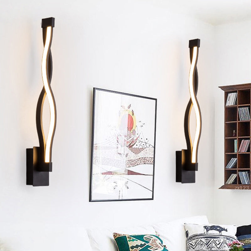 BowLift | Contemporary LED Wall Lighting Black/White Curved Wall Lamp with Acrylic Shade, Warm/White Light