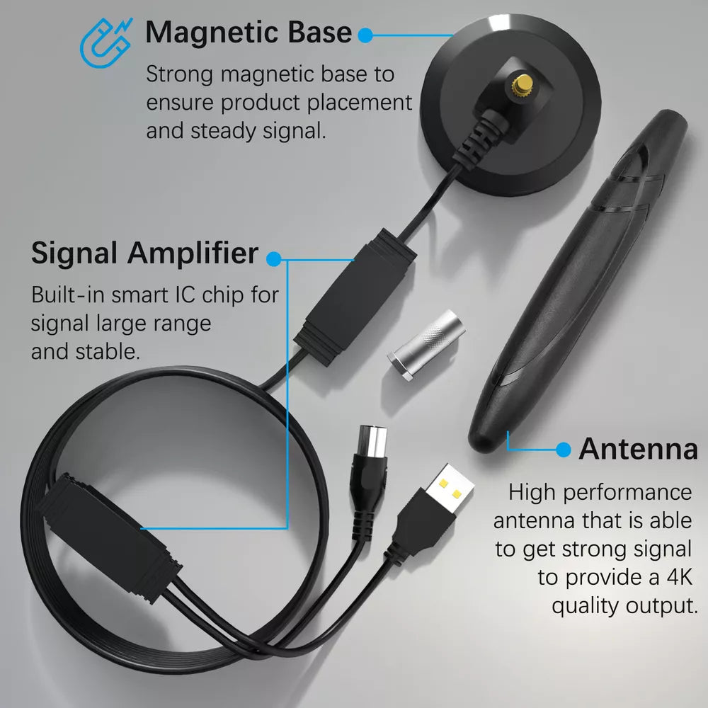BowLift | HDTV 4K Magnetic Digital Antenna High-Performance Indoor Antenna with Amplifier