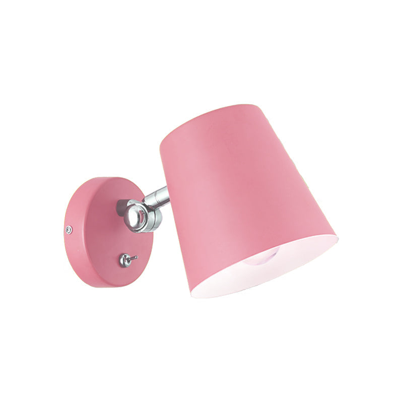 BowLift | Conical Wall Lamp Macaron Metallic 1 Light Pink/Yellow/Blue Wall Light for Balcony, 5" B