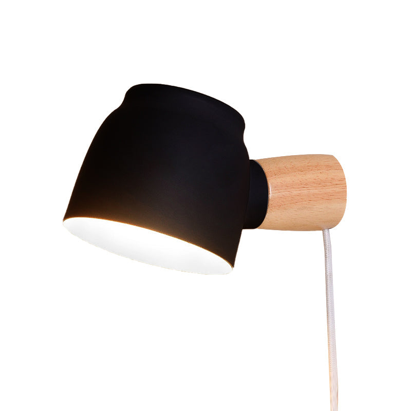 BowLift | Electrified Wall Lamp Modern Metal 10 cm B 1 Bulb Black/Gray/White Wall Light Sconces for Bedroom