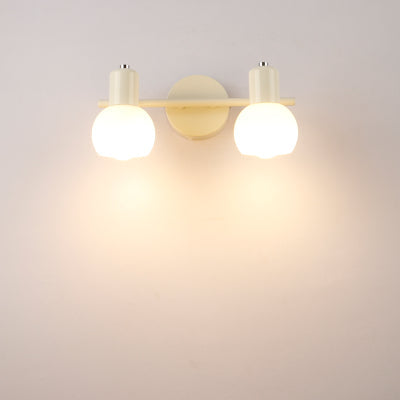 BowLift | Bubble Shade Bathroom Wall Light Fixture Industry Ivory Glass 2 Lights Black/White Wall Lamp