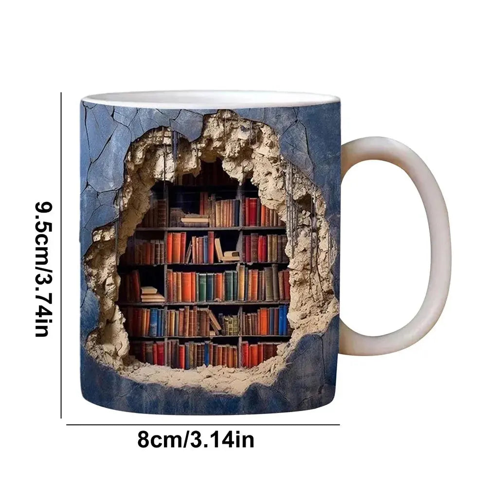 BowLift | 3D-Bookcase-Ceramic-Mug for Book Lovers