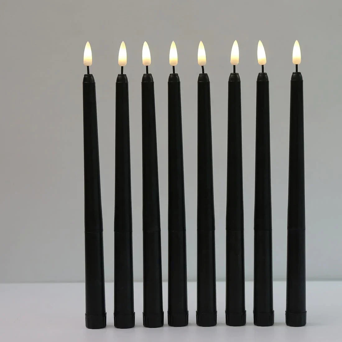 BowLift | 3 pieces black LED candles with flickering flame