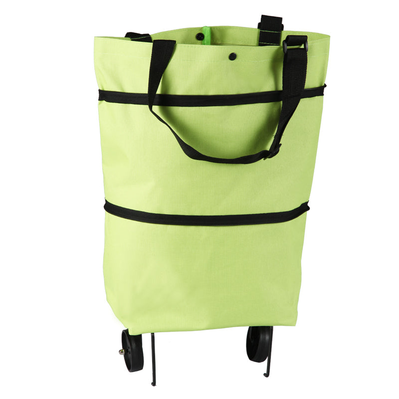 BowLift | Reusable Shopping Trolley / Tote Bag with Foldable Wheels, Adjustable Strap, Thick Bottom and Large Capacity, For Shopping, Outdoors and More