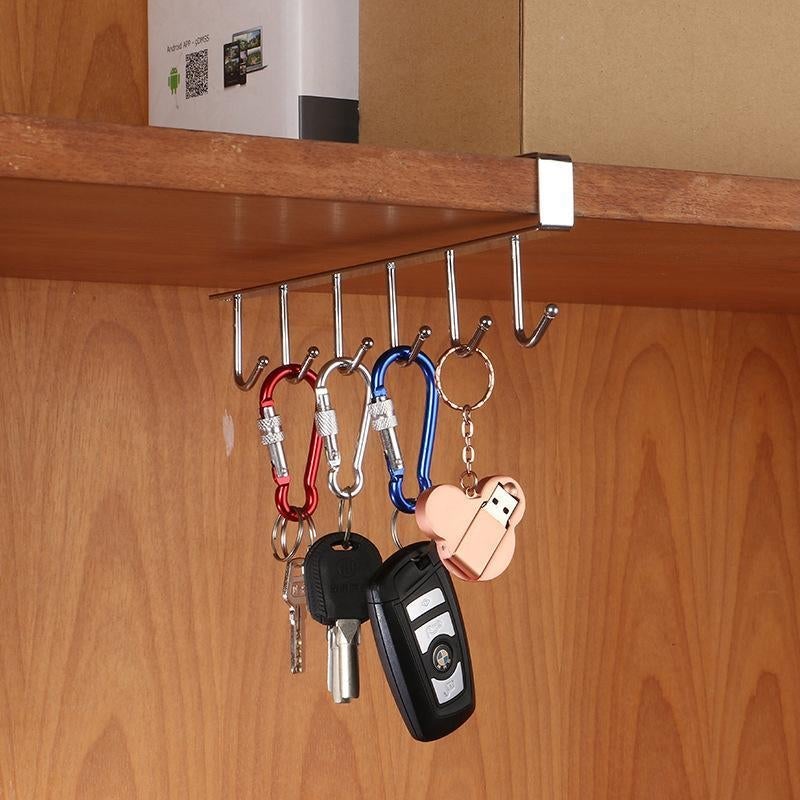 BowLift | 6 Hooks Under-Cabinet Hanger Rack