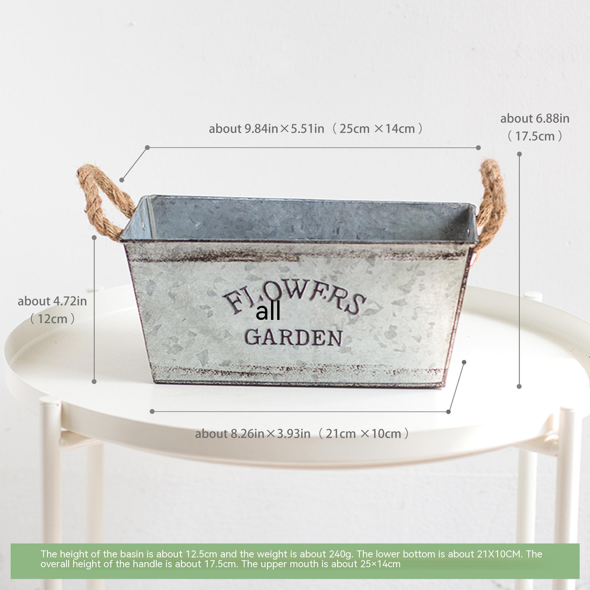 BowLift | Decorative flower and garden container made of metal with hemp rope handles