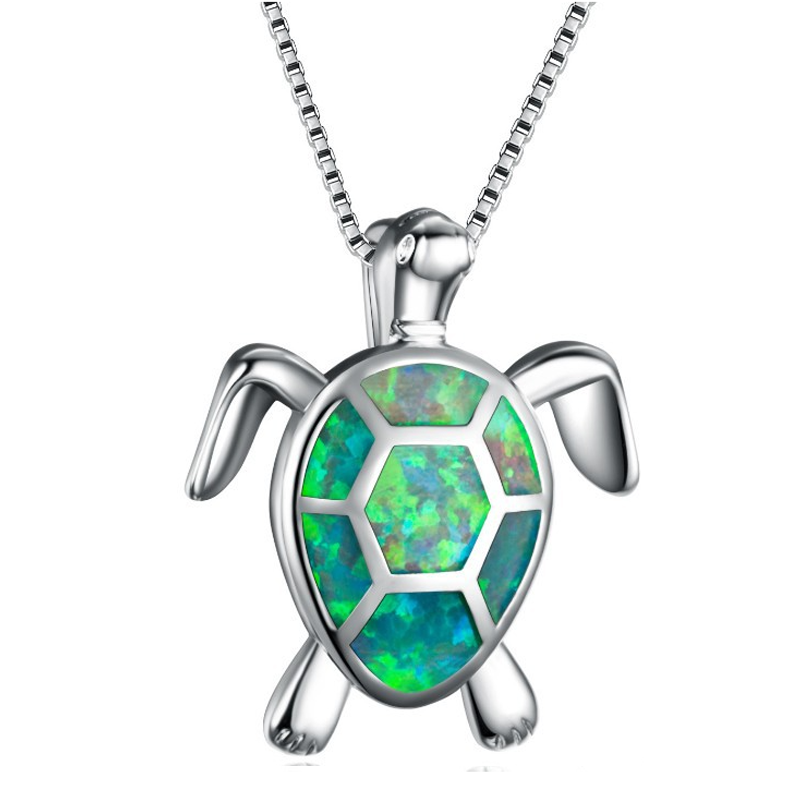 BowLift | Blue Opal Sea Turtle Necklace