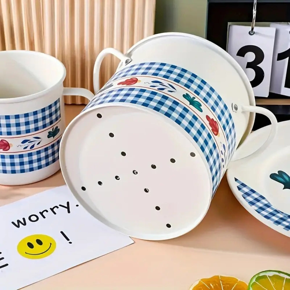 BowLift | Floral Utensil Storage Basket with Divider Lid