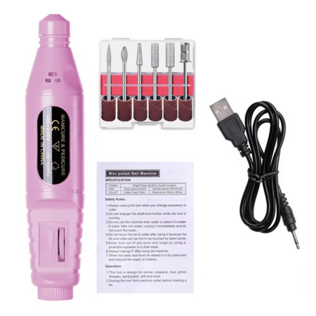 BowLift | 6-in-1 Electric Nail Drill Kit with Portable Manicure and Polishing Tools